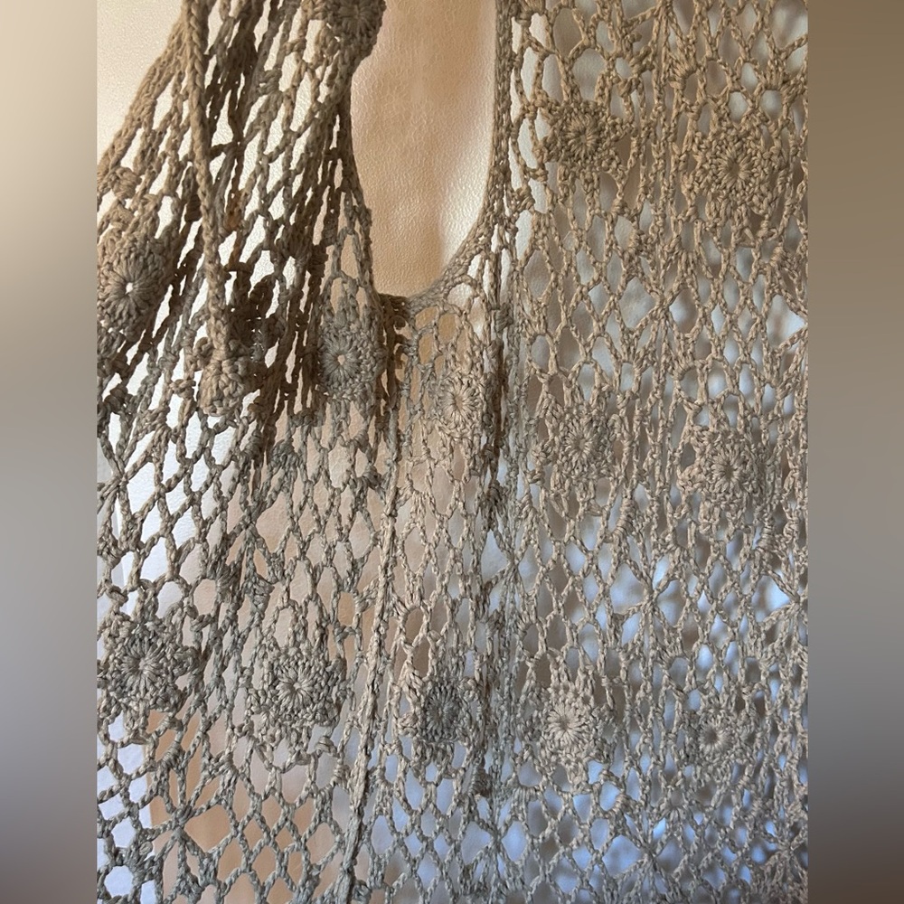 Vintage Boho Crochet Fringe Vest - Picture 3 of 4